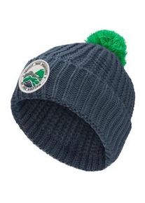 Bommelm&uuml;tze Jack Wolfskin "POMPOM BADGE BEANIE K", Jungen, Gr. S, blau (midnightsky), Obermaterial: 100% Poyacryl; Futter: 100% Polyester, M&uuml;tzen