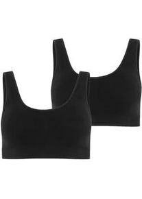 Bustier Jockey "BH Seamfree Core Stretch Bra 2P 2er Pack", Damen, Gr. M, N-Gr, schwarz, Obermaterial: 91% Polyamid PA. 9% Elasthan EL., BHs Bustier