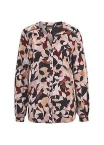 Kurzarmbluse GOLDNER "Kurzgr&ouml;&szlig;e Bluse mit Tunika Ausschnitt", Damen, Gr. 24, schwarz (sand, stein, schwarz, gemustert), Obermaterial: 100% Viskose CV., figurumspielend, Manschette, Blusen, keine/nicht relevant