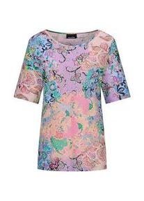 Print-Shirt GOLDNER "Viskoseshirt mit Paisley-Muster", Damen, Gr. 44, bunt (bunt, gemustert), Obermaterial: 95% Viskose CV. 5% Elasthan EL., figurumspielend, Shirts, stretchbequemer Viskosejersey
