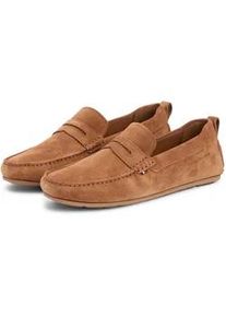 Slipper Tommy Hilfiger "CORE HILFIEGR SUEDE DRIVER", Herren, Gr. 44, braun, Veloursleder, unifarben, Schuhe Slipper, Flats, Schlupfschuh in Mokassin-Optik