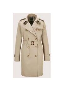 Madeleine Mode Trenchcoat MADELEINE "Kurzmantel Langarm Trenchcoat mit Bindeg&uuml;rtel", Damen, Gr. 48, beige (berber), Obermaterial: 60% Baumwolle CO. 40% Polyester PES., Modern, M&auml;ntel