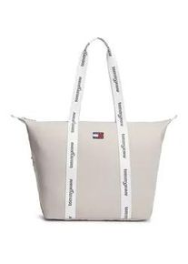 Tommy Hilfiger Tragetasche TOMMY JEANS "TJW ESS DAILY TOTE", Damen, Gr. B/H/T: 52cm x 34cm x 22cm, creme, Textil, Taschen, Schultertasche, Shopper mit kontrastiven Henkeln