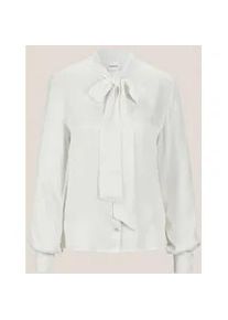 Madeleine Mode Langarmbluse MADELEINE "Bluse Satinbluse mit Schluppe", Damen, Gr. 42, wei&szlig;, Obermaterial: 100% Viskose CV., Modern, normal, Blusen