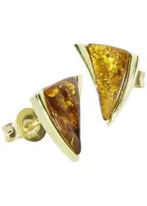 Paar Ohrstecker OSTSEE-SCHMUCK "- Imke - Silber 925/000, vergoldet - Bernstein" Gr. 11, gold (goldfarben, gelb), Ohrringe, Damen, Silber 925 (Sterlingsilber)