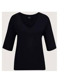 Madeleine Mode Kurzarmshirt MADELEINE "Shirt Kurzarm-Shirt mit V-Ausschnitt", Damen, Gr. 36, schwarz, Obermaterial: 95% Modal CMD. 5% Elasthan EL., Modern, normal, Shirts