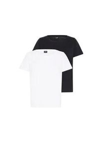 Rundhalsshirt North Bend "Rundhalsshirt NBGita W Set", Damen, Gr. 38, schwarz (wei&szlig;, schwarz), Obermaterial: 60% Baumwolle CO. 40% Polyester PES., Shirts Rundhalsshirt