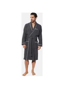 Hausanzug Babista "Bademantel CARAVON", Herren, Gr. M, grau (dunkelgrau), Obermaterial: 90% Baumwolle CO. 10% Polyester COOLMAX PES(Coolmax)., Homewear-Sets Hausanzug