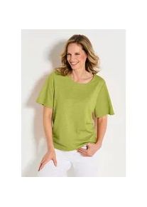 Kurzarmshirt GOLDNER "Kurzgr&ouml;&szlig;e Sommerliches Halbarm Jersey-Shirt", Damen, Gr. 25, gr&uuml;n (hellgr&uuml;n), Obermaterial: 96% Polyester PES. 4% Elasthan EL., Modisch, Shirts, U-Boot-Ausschnitt