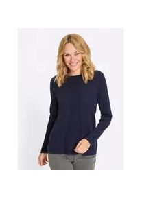 Strickpullover Classic Basics "Pullover", Damen, Gr. 48, marine, 100% Baumwolle, unifarben, Pullover Strickpullover