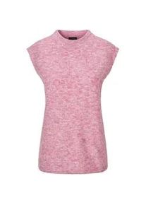 Rundhalspullover GOLDNER "Kurzgr&ouml;&szlig;e Edler Rippstrick Pullunder, Stehkragen", Damen, Gr. 23, rosa (ros&eacute;), Obermaterial: 76% Polyester PES. 15% Polyamid PA. 6% Schurwolle WV. 3% Elasthan EL., keine/nicht relevant, Pullover Rundhalspullover, Leicht &uuml;berschnittene Schulter