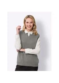 Pullunder Classic Basics "Pullunder", Damen, Gr. 42, grau, 100% Polyacryl, unifarben, Pullover Pullunder