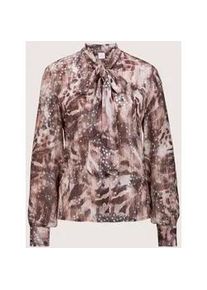 Madeleine Mode Hemdbluse MADELEINE "Bluse Hemdbluse mit Unikat-Print", Damen, Gr. 34, braun (espresso, multicolor), Obermaterial: 100% Polyester PES., Modern, normal, Blusen Hemdbluse