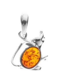 Kettenanh&auml;nger OSTSEE-SCHMUCK "- M&auml;uschen - Silber 925/000 - Bernstein" Gr. 22, silber (silber 925, silberfarben, wei&szlig;), Schmuckanh&auml;nger, Damen, Silber 925 (Sterlingsilber), Kettenanh&auml;nger
