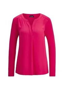 Kurzarmbluse GOLDNER "Elegantes Chiffonshirt mit Jersey-Details", Damen, Gr. 44, rosa (pink), Obermaterial: 50% Polyester PES. 47% Viskose CV. 3% Elasthan EL., Gerade, Blusen, Schlitz