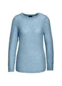 Strickpullover GOLDNER "Kurzgr&ouml;&szlig;e Pullover mit sch&ouml;nem Ajourmuster", Damen, Gr. 24, blau (aquamarin), Obermaterial: 83% Polyacryl PAN. 17% Baumwolle CO., normal, Sonstiges, Pullover Strickpullover, Ohne