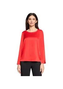 Schlupfbluse Betty Barclay "Damen mit U-Boot-Ausschnitt", Damen, Gr. 44, high risk rot, Satin, Obermaterial: 97% Polyester, 3% Elasthan, figurumspielend normal, Rundhals, Blusen Schlupfbluse