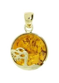 Kettenanh&auml;nger OSTSEE-SCHMUCK "- Windfl&uuml;chter 16 mm - Gold 333/000 - Bernstein" Gr. 25, gold (gold 333, goldfarben, gelb), Schmuckanh&auml;nger, Damen, Gelbgold 333, Kettenanh&auml;nger