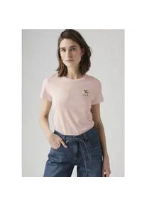 Levi's T-Shirt LEVI'S "THE PERFECT TEE", Damen, Gr. M (38), lse_butterfly on daisy crystal pink, Single Jersey, Obermaterial: 100% Baumwolle, normal, Rundhals, abgesteppt, Shirts T-Shirt, mit Batwing-Logoprint