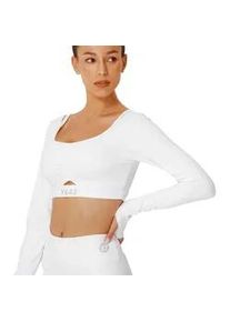 Longshirt YEAZ "Long Shirt HORIZON", Damen, Gr. L, wei&szlig;, Obermaterial: 78% Polyester PES. 22% Elasthan EL., Sweatshirts Longshirt