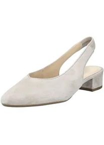 Slingpumps Gabor "Gabor Pumps Leder", Damen, Gr. 37,5, hellgrau, Leder, Schuhe Slingpumps