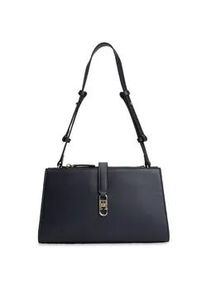 Schultertasche Tommy Hilfiger "TH LIBRE SHOULDER BAG", Damen, Gr. B/H/T: 29cm x 16,5cm x 10,5cm, dunkelblau, Lederimitat, Taschen Schultertasche, Damen Handtasche, Tragetasche, Umh&auml;ngetasche in elgantem Look