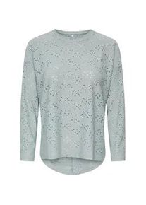 Langarmshirt Only "ONLSMILLA LIFE L/S TOP JRS", Damen, Gr. XS, abyss, Jersey, Obermaterial: 95% Polyester, 5% Elasthan, unifarben, regular fit Po-bedeckend, Rundhals, Shirts Langarmshirt