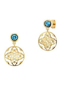 CAI Paar Ohrstecker CA&Iuml; "925/-Sterling Silber vergoldet Topas", gelb, blau, Ohrringe, Damen, one-size, 1,11, Silber 925 (Sterlingsilber)