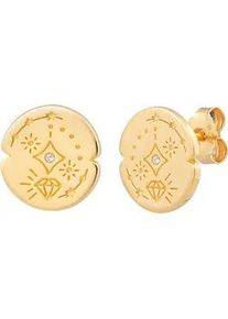 CAI Paar Ohrstecker CA&Iuml; "925 Silber vergoldet Tattoo Motiv rund", gelb, wei&szlig;, Ohrringe, Damen, one-size, Silber 925 (Sterlingsilber)