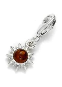 Kettenanh&auml;nger OSTSEE-SCHMUCK "- Sonne - Silber 925/000 - Bernstein" Gr. 21, silber (silber 925, silberfarben, wei&szlig;), Schmuckanh&auml;nger, Damen, Silber 925 (Sterlingsilber), Kettenanh&auml;nger