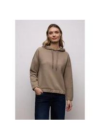 Langarmshirt Street One, Damen, Gr. 44, light terra mocha, Stoff, 100% Polyester, unifarben, comfort fit normal, ohne Ausschnitt, B&uuml;ndchen, Shirts Langarmshirt, mit Struktur