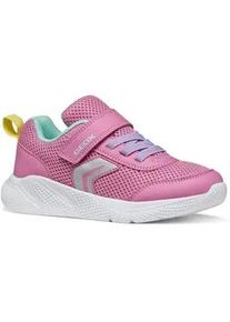Sneaker Geox "J SPRINTYE GIRL", Damen, Gr. 38, pink kombiniert, Lederimitat, Mesh, Mesh, kontrastfarbene Details, Schuhe Sneaker, Slipper mit zus&auml;tzlcihem Klettverschluss, Gr&ouml;&szlig;enschablone zum Download