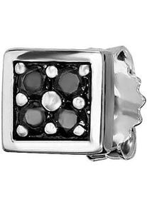 CAI Single-Ohrstecker CA&Iuml; "925 Sterling Silber rhodinert Spinell", silbergrau, schwarz, Ohrringe, Herren, one-size, Silber 925 (Sterlingsilber)