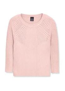 Madeleine Mode Longpullover MADELEINE "Pullover Rippstrickpullover", Damen, Gr. 34, braun (caramel, melange), Obermaterial: 72% Viskose CV. 28% Polyester PES., Modern, figurbetont, Pullover Longpullover