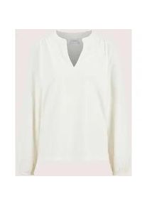 Madeleine Mode Langarmbluse MADELEINE "Bluse Jerseybluse mit Rundhalsausschnitt", Damen, Gr. 36, wei&szlig; (wollwei&szlig;), Obermaterial: 73% Polyamid PA. 27% Elasthan EL., Modern, Blusen, Edle Jerseyware