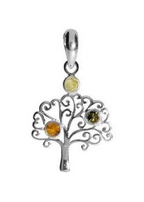 Kettenanh&auml;nger OSTSEE-SCHMUCK "- Lebensbaum - Silber 925/000 - Bernstein" Gr. 32, silber (silber 925, silberfarben, wei&szlig;), Schmuckanh&auml;nger, Damen, Silber 925 (Sterlingsilber), Kettenanh&auml;nger