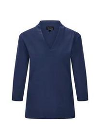 Kurzarmshirt GOLDNER "Kurzgr&ouml;&szlig;e Elegantes Basic-Shirt mit V-Ausschnitt", Damen, Gr. 20, blau (marine), Obermaterial: 100% Baumwolle CO., Modisch, Shirts, V-Ausschnitt