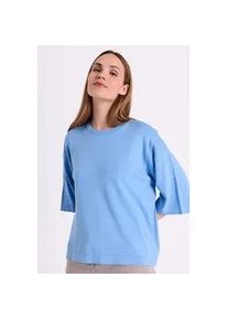 Strickpullover Freequent "FQCONNY-PULLOVER", Damen, Gr. S, vista blau, Strick, Obermaterial: 80% Viskose, 20% Polyamid, unifarben, l&auml;ssig geschnitten h&uuml;ftbedeckend, Rundhals, Pullover Strickpullover, 3/4-Arm mit weitem &Auml;rmeln