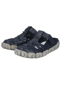 Clog Rieker, Damen, Gr. 41, dunkelblau, Leder, Schuhe Clog, Sabot, Sommerschuh, Schlappen, Hausschuh mit Ziern&auml;hten