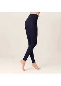 Strickstrumpfleggings Kunert "Leggings Soft Wool Cotton", Damen, Gr. 42-44, schwarz (marine 0360), Obermaterial: 70% Schurwolle WV. 18% Baumwolle CO. 10% Polyamid PA. 2% Elasthan EL., Strumpfhosen