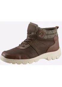 Stiefelette Classic Basics, Herren, Gr. 45, braun, Glattleder, Nubukleder, Textil, Schuhe Stiefelette