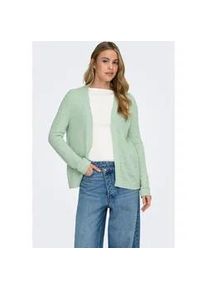 Strickjacke Only "ONLGEENA LS OPEN CARDIGAN KNT", Damen, Gr. L, subtle gr&uuml;n, Strick, Obermaterial: 65% Polyacryl, 35% Polyamid, unifarben, V-Ausschnitt, Strickjacken Strickjacke
