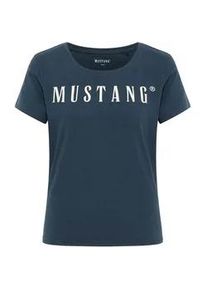 T-Shirt Mustang "T-Shirt Style Alma 1er Pack", Damen, Gr. XS, blau (dunkelblau), Obermaterial: 100% Baumwolle CO., Shirts T-Shirt