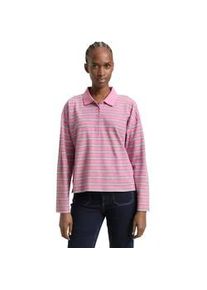 Langarmshirt Tom Tailor DENIM, Damen, Gr. L, pink blau multicolor stripe, Web, Obermaterial: 95% Baumwolle, 5% Elasthan, gestreift, regular fit normal, ohne Ausschnitt, gerader Abschluss, Shirts Langarmshirt, mit Streifen Muster