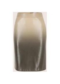 Madeleine Mode Sommerrock MADELEINE "Lederrock Eleganter Rock aus Leder-Imitat", Damen, Gr. 48, beige (beige, bleigrau), Obermaterial: 100% Polyester PES., R&ouml;cke