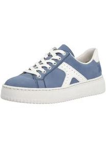 Plateausneaker Rieker "Rieker Sneaker Lederimitat", Damen, Gr. 40, blau, Lederimitat, Schuhe Plateausneaker