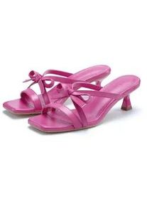 Pantolette LSCN BY LASCANA, Damen, Gr. 37, pink, Obermaterial: 100% Lederimitat. Decksohle: 100% Lederimitat. Futter: 100% Textilmaterial. Laufsohle: 100% Synthetik, unifarben, Schuhe Pantolette, Mule, Sandale, offener Schuh, in Karree-Form mit Kitten-Heel