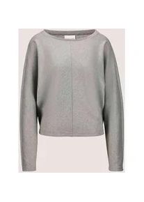 Madeleine Mode Langarmshirt MADELEINE "Shirt Langarm-Shirt mit Glanz-Effekt", Damen, Gr. 38, silber (silberfarben, grau), Obermaterial: 67% Baumwolle CO. 25% Polyester PES. 8% metallisierte Fasern MTF., Modern, normal, Shirts Langarmshirt