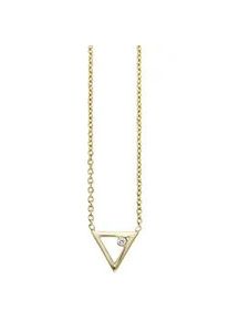 CAI Collierkettchen CA&Iuml; "925 Sterling Silber gelb vergoldet Zirkonia Dreieck", gelb, Halsketten, Damen, 39+5cm, Silber 925 (Sterlingsilber), L: 44 B: 10,4mm, gl&auml;nzend, B:10,4mm