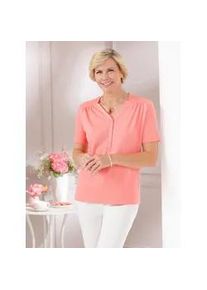 Classic Dog V-Shirt CLASSIC "Shirt", Damen, Gr. 42, rosa (flamingo), 50% Baumwolle, 50% Modal, unifarben, V-Ausschnitt, Shirts